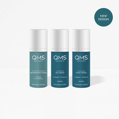 QMS Collagen + Exfoliant Set Sensitive 3 x 30ml